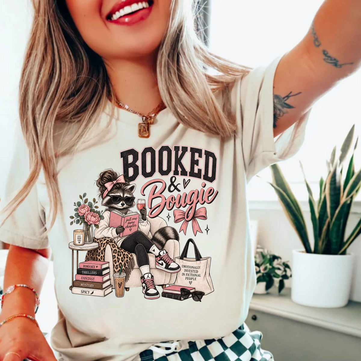 Booked & Bougie Book Lover Ladies’ T-Shirt