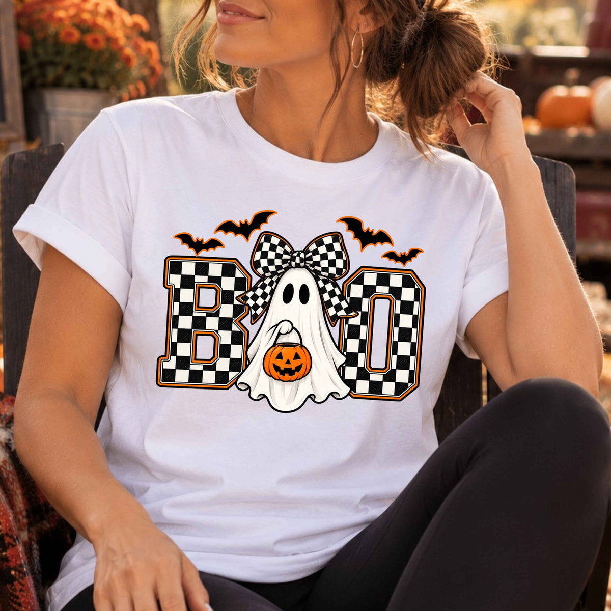 Boo Ghost Halloween Ladies' T-Shirt