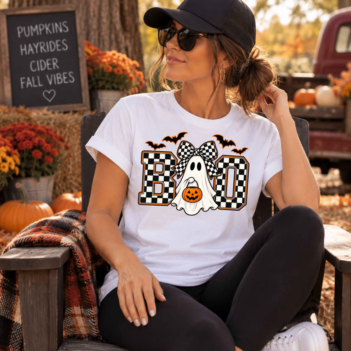 Boo Ghost Halloween Ladies' T-Shirt