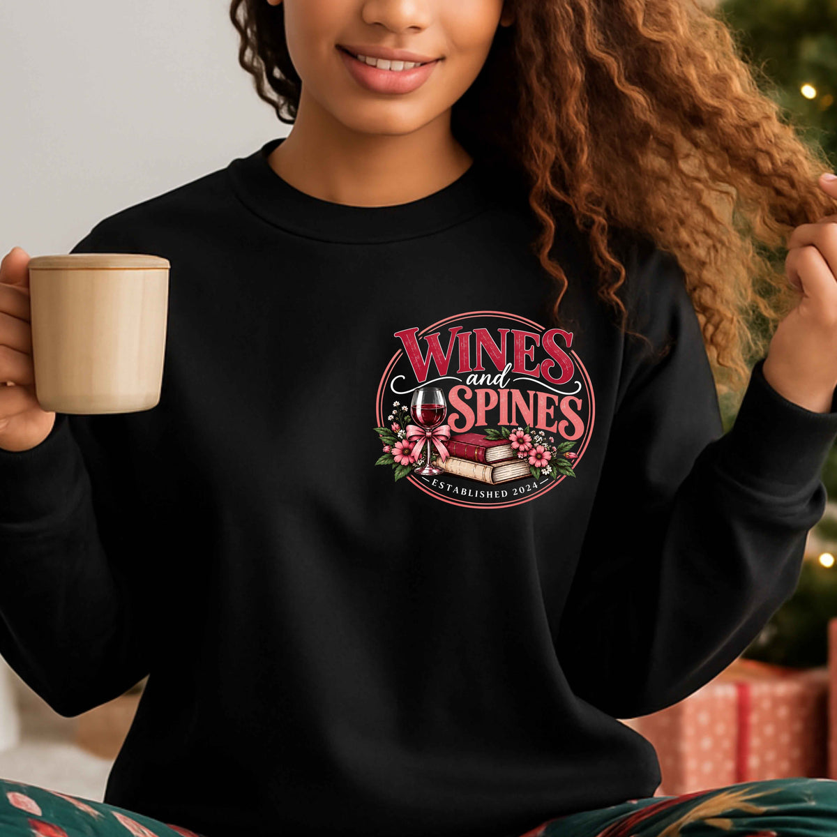 Wines & Spines Book Club Crewneck Sweatshirt - Dark Colors