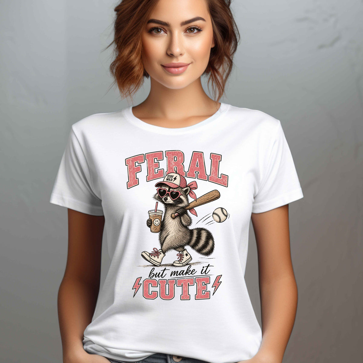 Feral But Make It Cute Baseball Ladies' T-Shirt