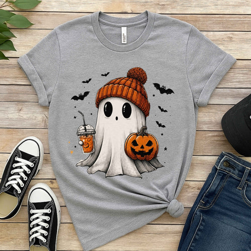 Cozy Ghost Pumpkin Season Ladies’ T-Shirt