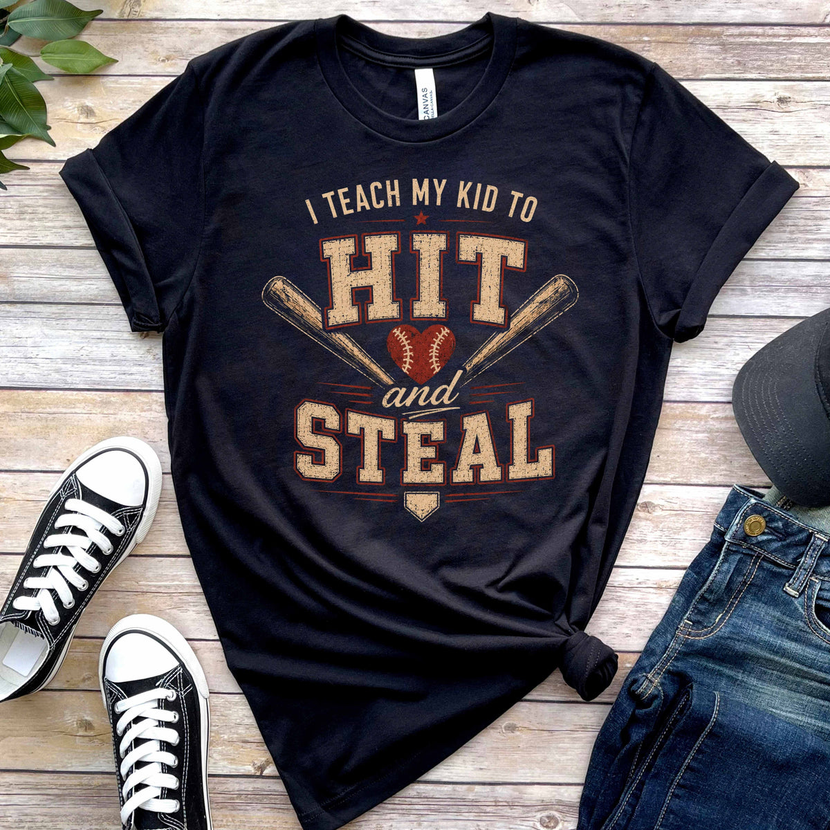 I Teach My Kids To Hit & Steal Ladies' T-Shirt