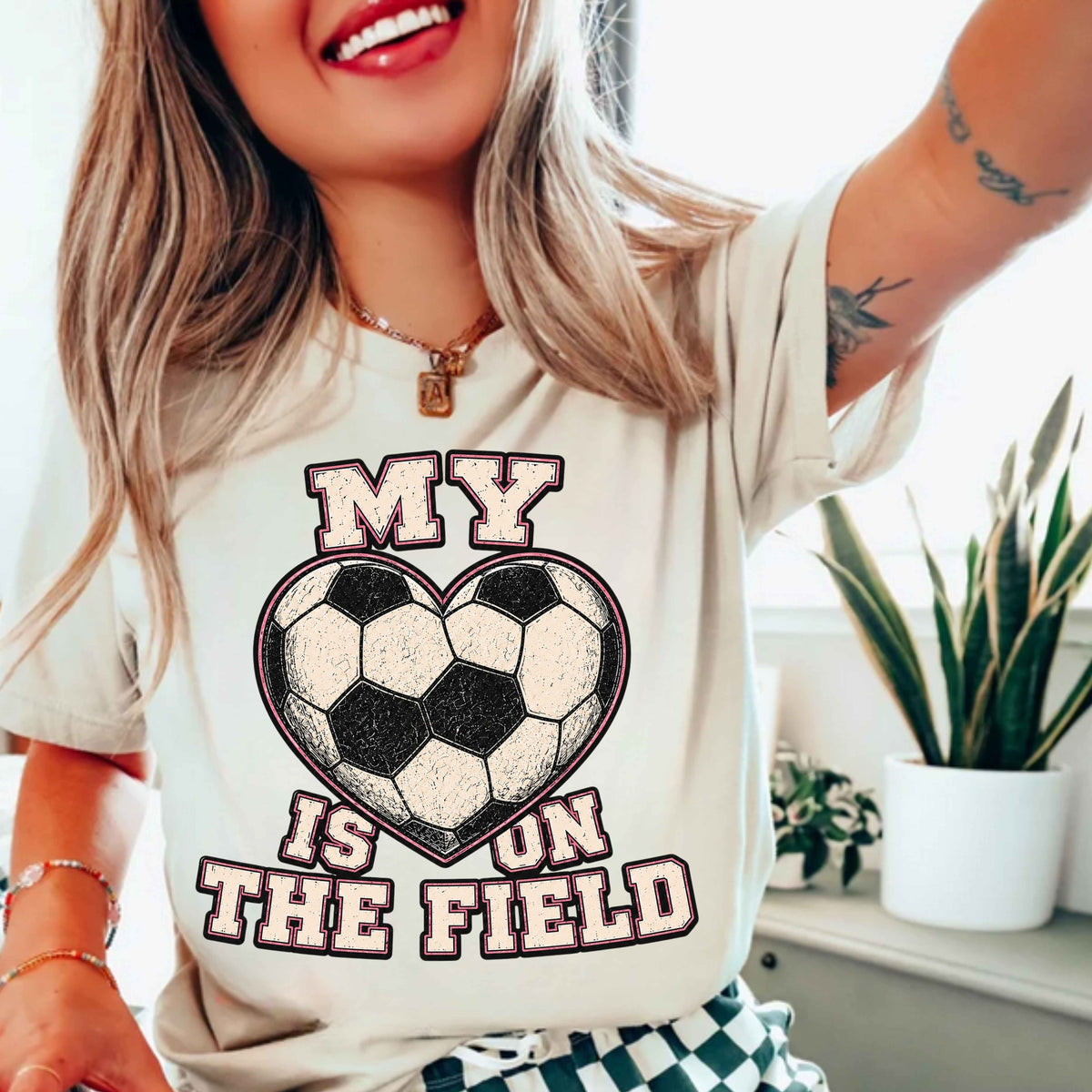 My Heart Is On The Field Soccer Ladies' T-Shirt