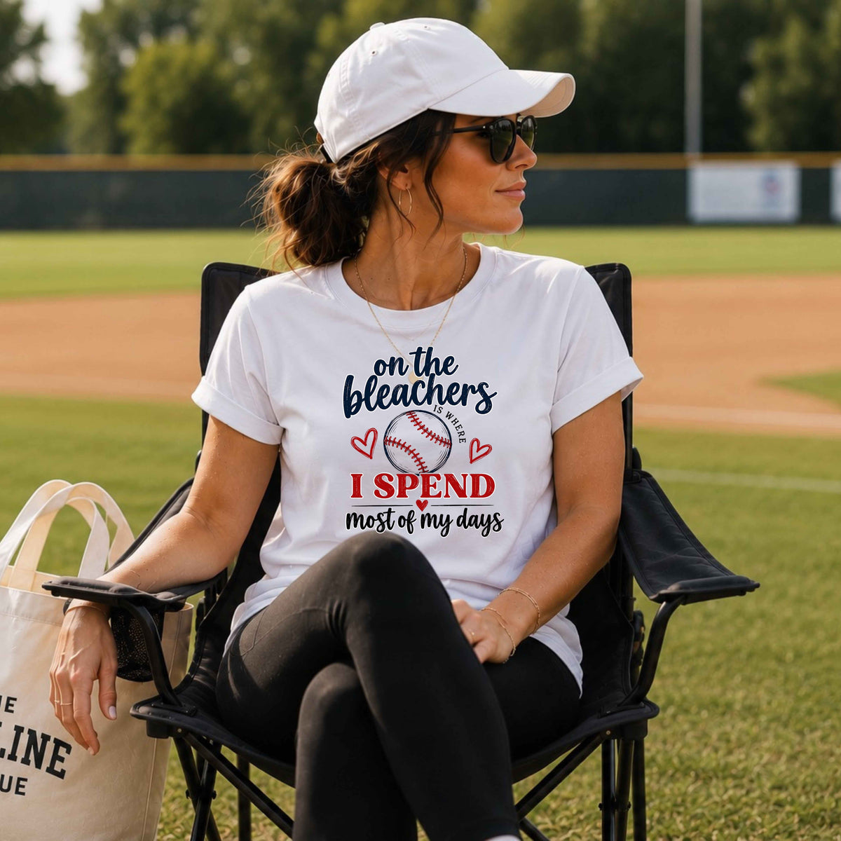 On The Bleachers Baseball Ladies'  T-Shirt