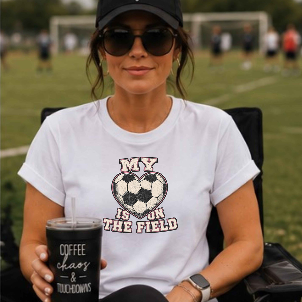 My Heart Is On The Field Soccer Ladies' T-Shirt