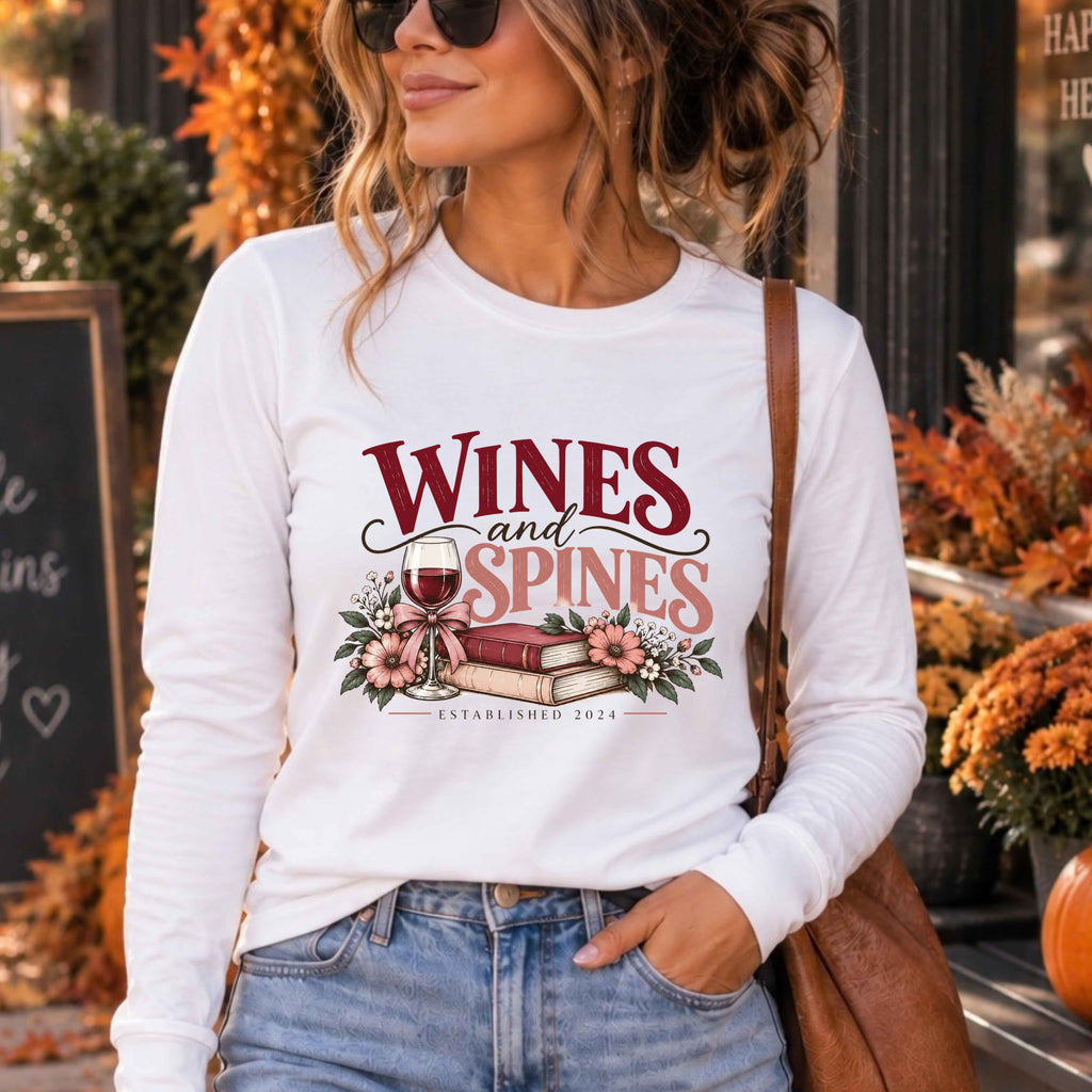 Wines & Spines Book Club Long Sleeve T-Shirt