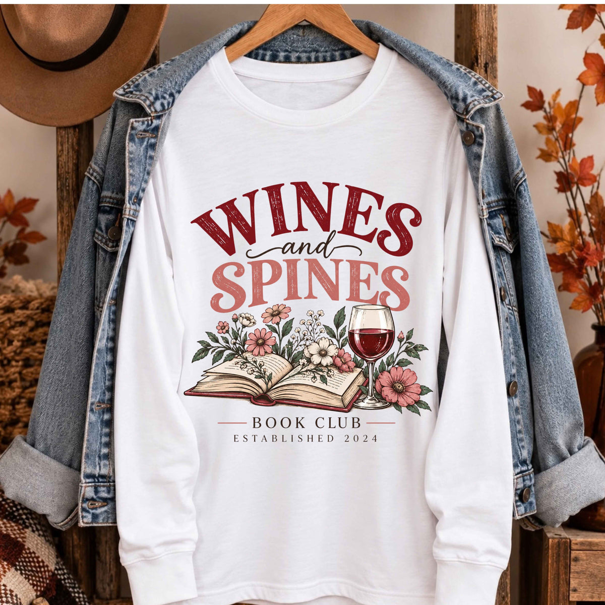 Wines & Spines Book Club  Crewneck Pullover Sweatshirt